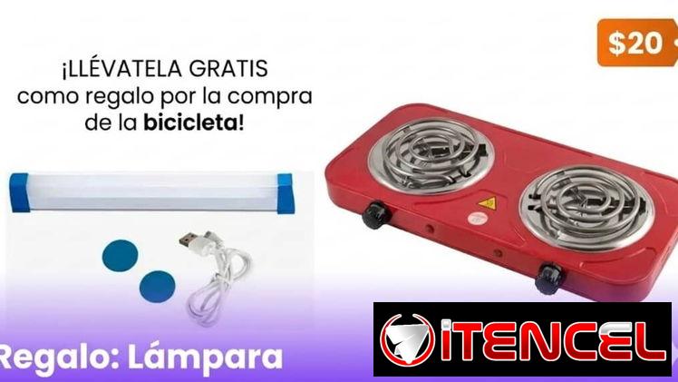 Cocina Eléctricas de 2 Hornillas más una lámpara recargable de regalo