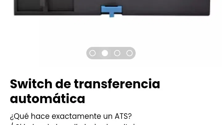 Switch de transferencia automática.Evita picos, cortos o doble alimentación, que podrían dañar aparatos. Nuevo