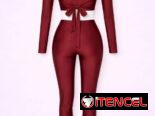 Conjunto vino mujer leggings y bustier