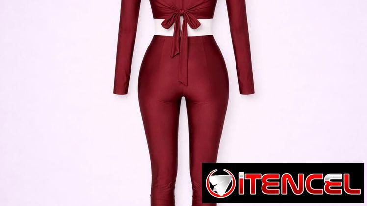 Conjunto vino mujer leggings y bustier