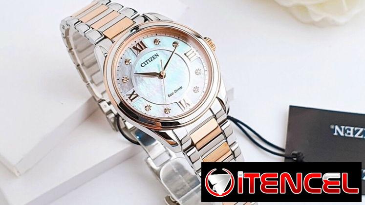 CITIZEN ECODRIVE AREZZO (EM0876-51D) DE MUJER CON CRISTAL ZAFIRO , 32MM EN ACERO INOXIDABLE , NUEVO A ESTRENAR 58049738