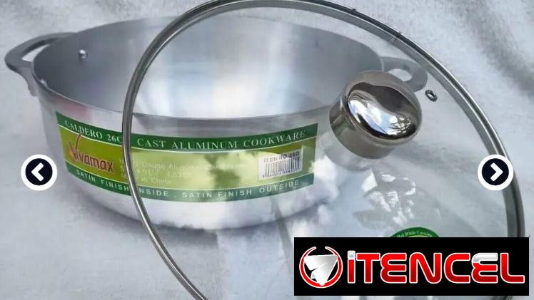Olla de aluminio con tapa