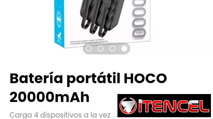 Batería portátil HOCO 20000mAh. Modelo: J146A Night Tide