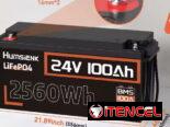 Baterias Humsienk 24V 100Ah LiFePO4 batería 15000 ciclo 100A BMS UP 2560Wh