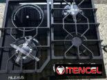 Cocina Empotrada 4 hornillas (3 gas + 1 Infrarojo Milexus 1200 w vidrio templado Negro recio $ 210 USD transporte Gratis
