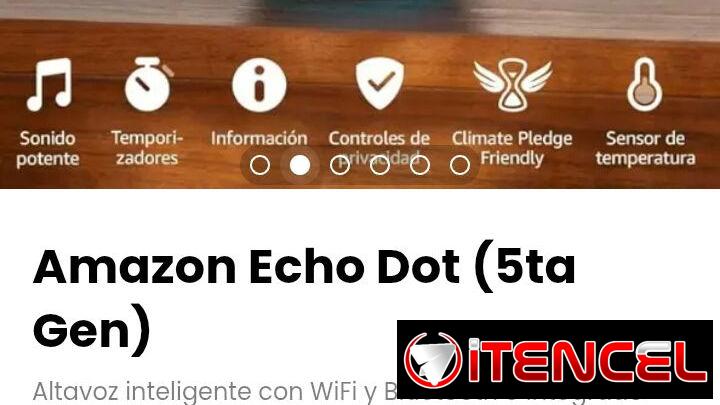 Altavoz inteligente con WiFi y Bluetooth e integrado con Alexa. Amazon Echo Dot (5ta Gen)