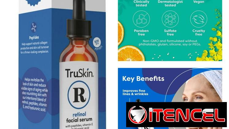 Retinol y serum facial Truskin con vitamina e y ácido hialuronico