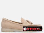 Mocasines de mujer color beige
