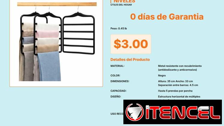Percha Organizadora de 5 Niveles con Estructura Rígida contra Impactos Real VPT#-0433