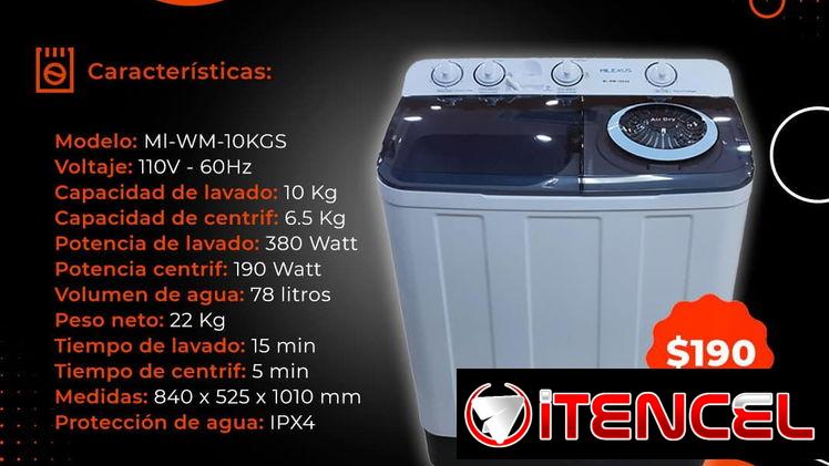 🌊10KG🌊 LAVADORA SEMIAUTOMÁTICO MILEXUS 10 KG. MENSAJERÍA CON FACTURA Y GARANTÍA. TL 54833699