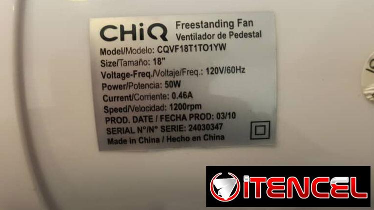 Ventilador Chiq de 18″ (td)