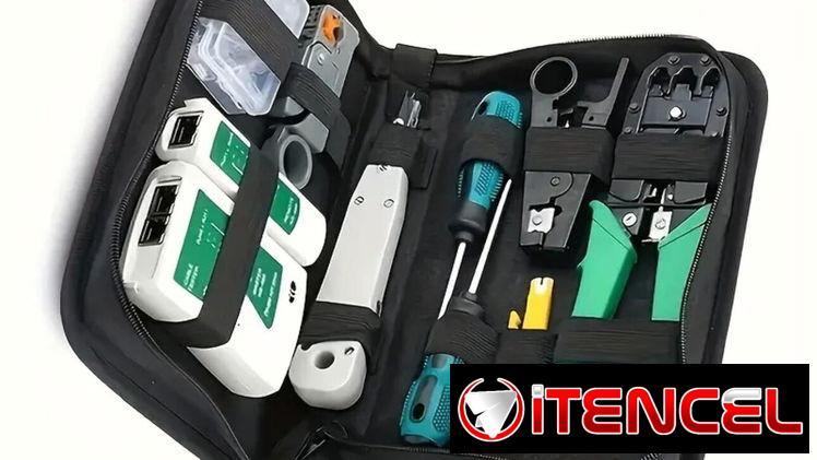 Kit de Herramientas de Crimpar Portátil 11 en 1, Probador de Cables Red/Cable Telefónico Cat5 Cat5e Conectores
