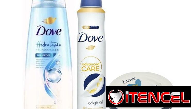 DOVE, SHAMPOO HIDRATACION, DESODORANTE SPRAY  Y CREMA PARA CARA Y CUERPO
