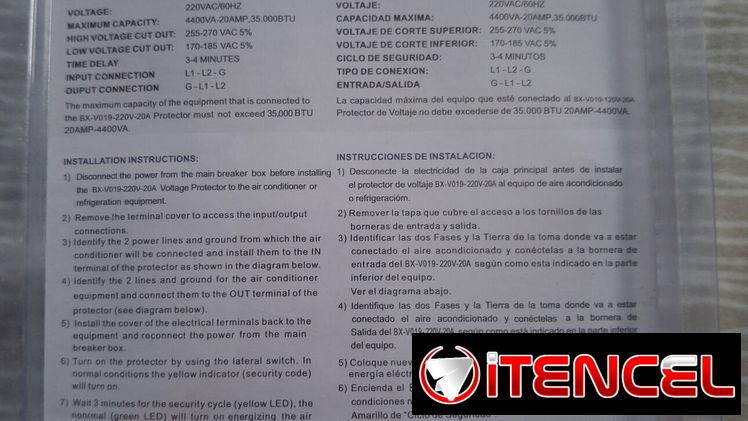 Regulador de voltage de 220 VAC / 20A