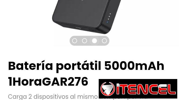 Batería portátil 5000mAh 1HoraGAR276. Modelo: 1Hora GAR276