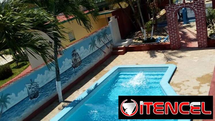 Renta de dos habitaciones climat y piscina con recirculación en la playa de Guanabo  +53 52463651 , 5 cuadras del mar, M