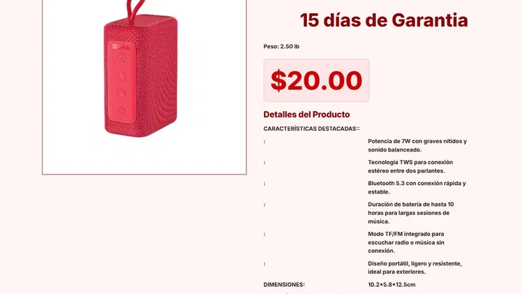 Parlante Portátil BOC244 con Ranura para Memoria y Sonido 7W VPT#-0234