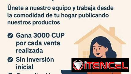 OJO!!!!OFERTA DE EMPLEO DESDE SU CASA!!!! Se buscan gestores de venta por cada venta ganan 5000cup pueden ser