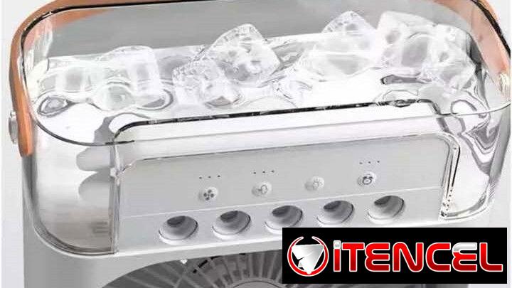 Ventilador-enfriador-humidificador de aire. Incluye el cable y cargador USB
