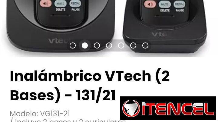 Inalámbrico VTech (2 Bases) – 131/21. Incluye 2 bases y 2 auriculares. Nuevo