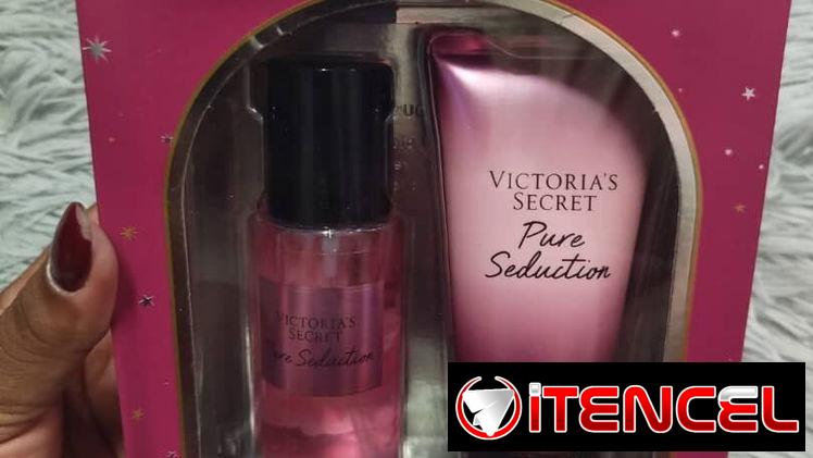 Set de colonia pequeña crema + colonia victoria Secret.