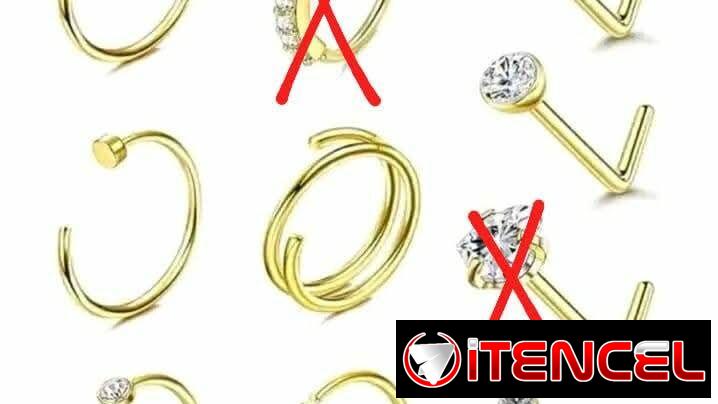 Piercing de nariz y anillos