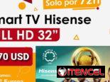 Smart TV Full HD con aplicaciones, cajita y soporte a la pared