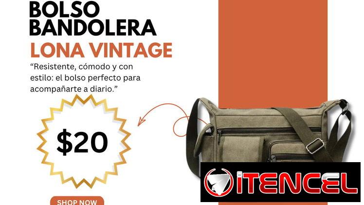 Bolso Bandolera de Lona Vintage