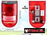 Alarma de Sonido y Luz Solar (2  sensores) Marca Qualirey. Sensores de Movimiento 129db Sirena de Seguridad Exterior