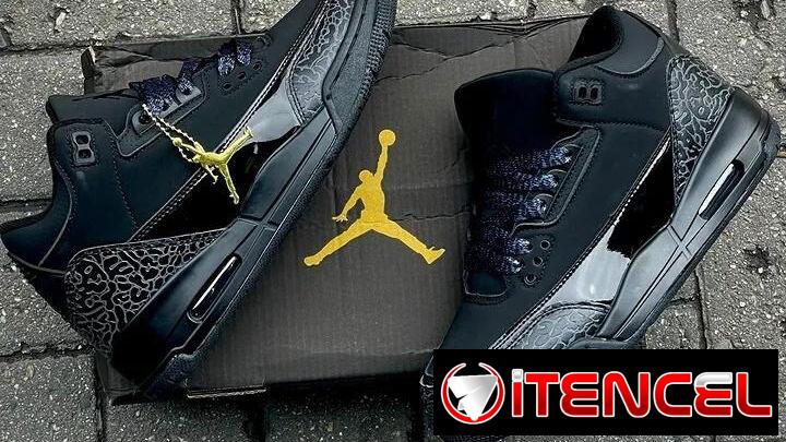 Tenis Retro 3 G5. Negros. Blancos