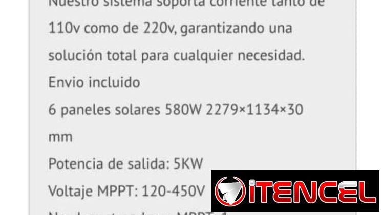 Kit fotovoltáico  inversor de 6 k y batería de 5k