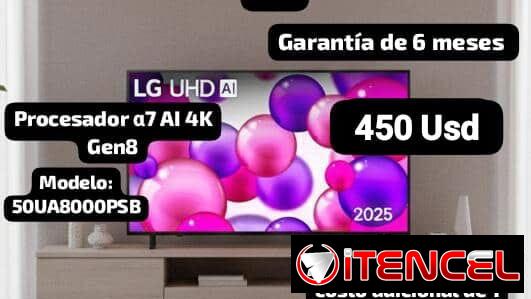 Smart TV LG 50″ 4K UHD, Garantía de 6 meses, Entrega por un mínimo costo adicional de 1 Usd para toda La Habana
