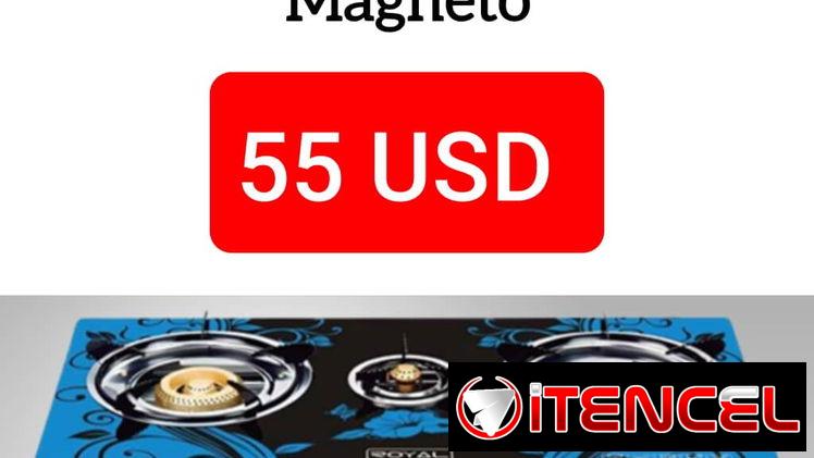 Fogón de gas Royal de cristal templado 3 quemadores con magneto