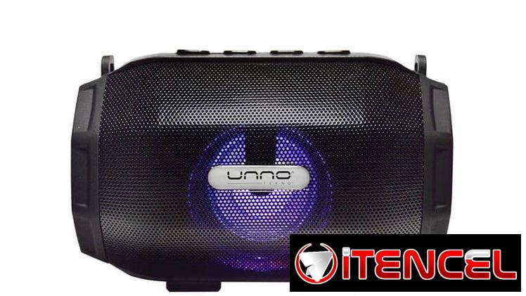 Bocina Unno Tekno Pulse TWS Bluetooth 5.0 5W LED Multicolor FM USB SD Aux Doble Enlace Estéreo Portátil
