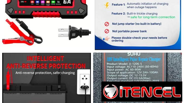 Cargador inteligente reparador de baterias – Cargador de Baterias – Baterias – Baterias  de carros – Carros