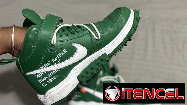 Nike x Off-White Air Force 1 Mid ‘Pine Green’ como nuevas(2 puestas) #43.     DETALLES EN LAS FOTOS