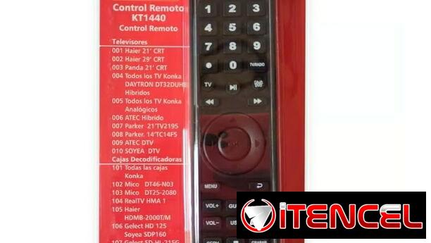 Mando universal o Control Remoto Universal KT1440, Haier, Konka, Daytron, Atec, Parker, Soyea, Cajas Konka, etc