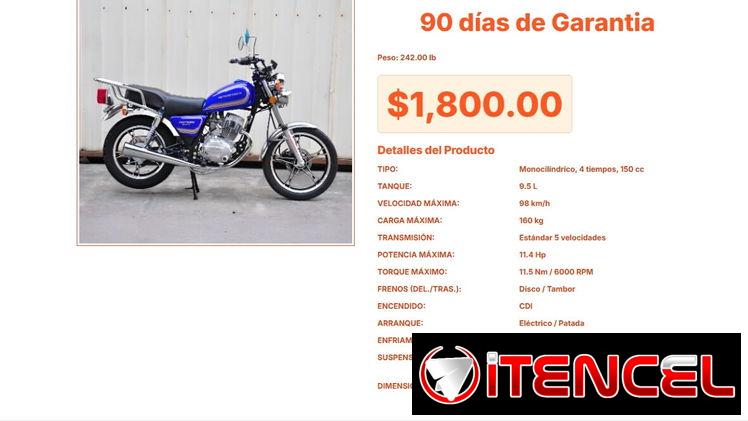 Moto Restrepa 150 CC Pro: Estabilidad con Basculante y Doble Resorte VPT#-0355
