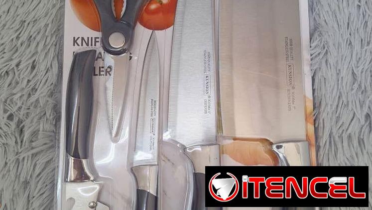 Set de cuchillos de 5 piezas marca KUNSION hoja dura en 5500cup