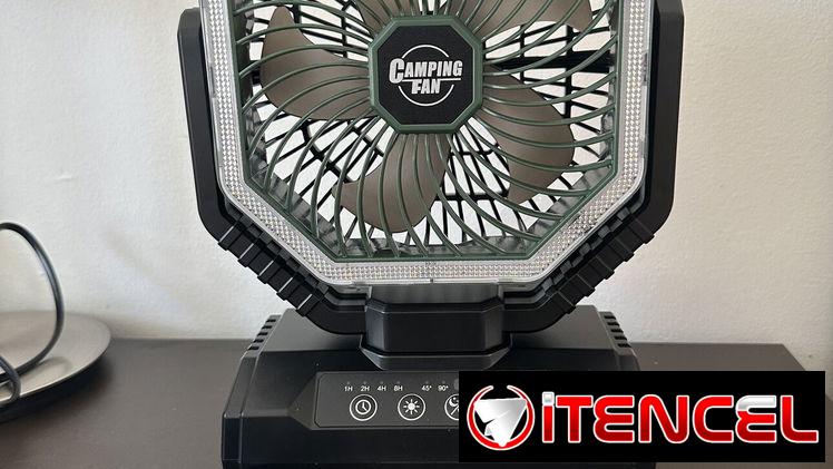 Ventilador portátil con luz led recargable fácil de llevar a cualquier lado!