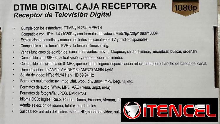 Receptor de televisión digital caja hd