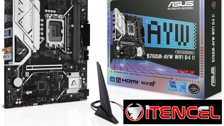 BOARD 14TH GEN ASUS B760M-AYW WIFI D4 II NUEVA EN CAJA
