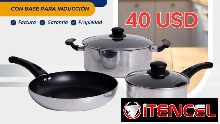 🔺️Juego de cazuelas antideherente multinacional 🔻