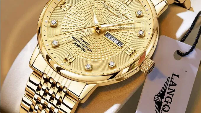 LANGQIES Reloj Elegante Automático 42mm (Gold) | videojuegoshabana.com