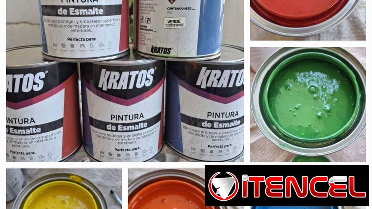 Pintura Esmalte Sintético, Marca Kratos. Lata 0.8litros. Excelente Calidad. Damos factura.