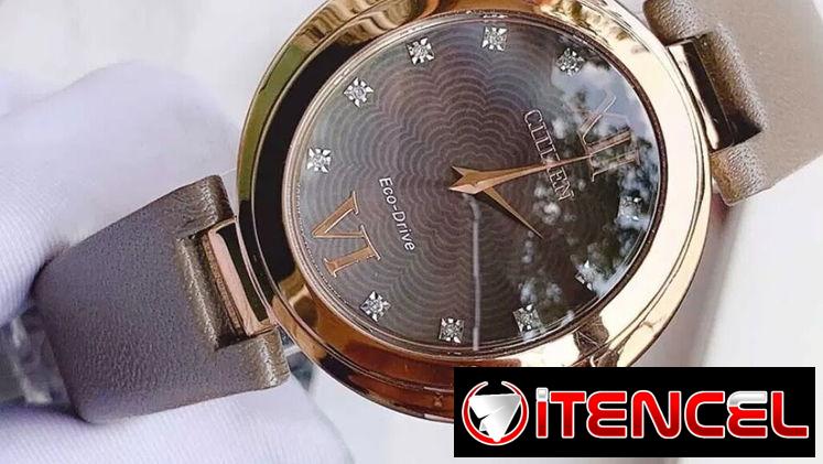 CITIZEN ECODRIVE CAPELLA (EX1513-00Y) CRISTAL DE ZAFIRO , 34MM CON MANILLA DE PIEL Y ACERO INOXIDABLE ORO ROSA  58049738