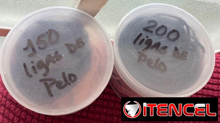 Pote de Ligas de pelo finitas a 5cup c/u