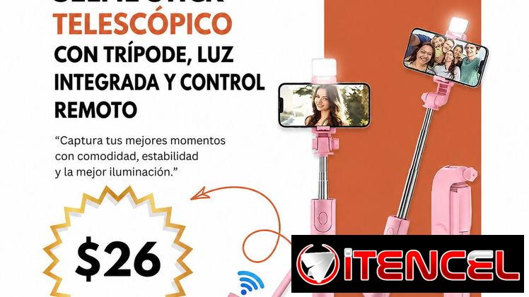 Selfie Stick Telescópico con Trípode, Luz Integrada y Control Remoto en La Habana