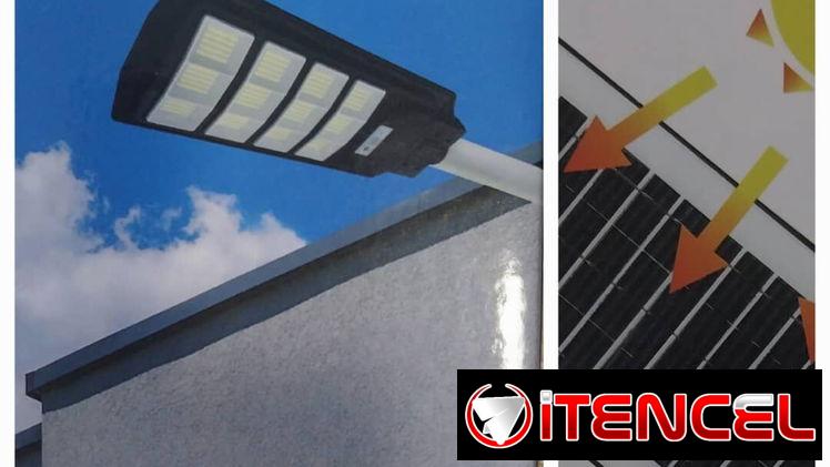 Lámpara para exteriores con panel solar