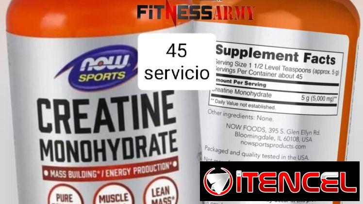 Creatina monohidratada now de 45 servicios